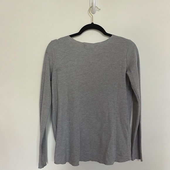 Urban Outfitters Gray Crossover Waffle Top - Picture 5 of 8